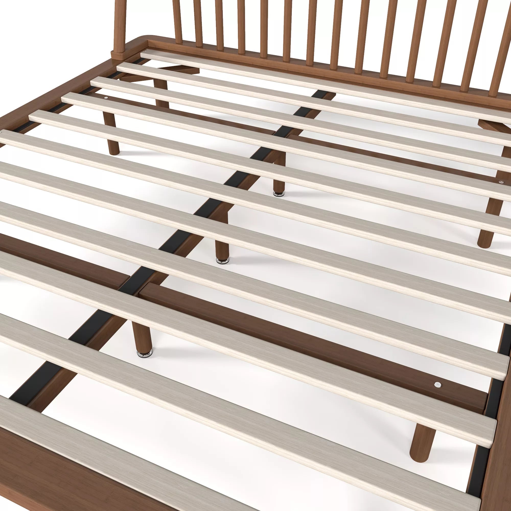 Bellemave® Bamboo Platform Bed Frame with Headboard, Slanted Slat Design and Support Slats - Bellemave
