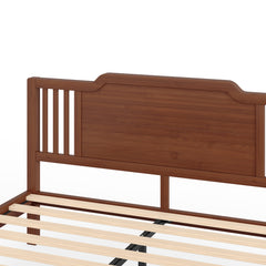 Bellemave® Bamboo Platform Bed Frame with Tall Headboard & Wood Slat Support, Mid-Century Modern for Master Bedroom, Couples, Guest Suite - Bellemave