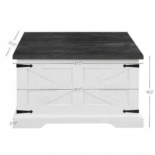 Bellemave® Barn design Center Table with Hinged Lift Top and Large Hidden Storage Compartment - Bellemave
