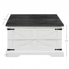 Bellemave® Barn design Center Table with Hinged Lift Top and Large Hidden Storage Compartment - Bellemave