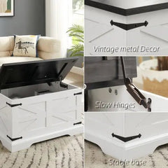 Bellemave® Barn design Center Table with Hinged Lift Top and Large Hidden Storage Compartment - Bellemave