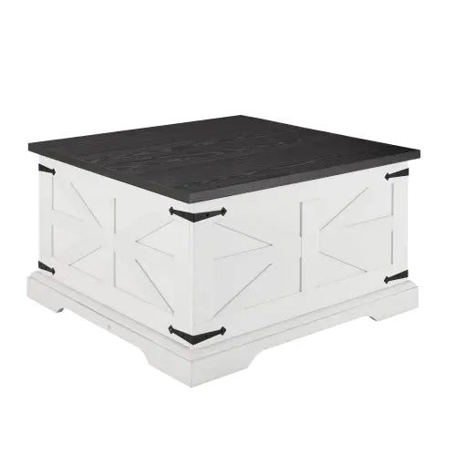 Bellemave® Barn design Center Table with Hinged Lift Top and Large Hidden Storage Compartment - Bellemave