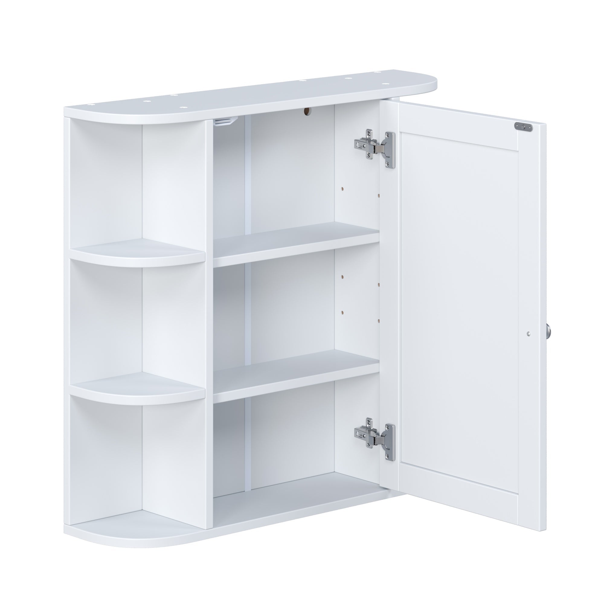 Bellemave® Bathroom Medicine Cabinet, Bathroom Mirror Cabinet Wall Mounted with 6 Adjustable Wood Shelves & Doors, Wall Cabinet with Mirror - Bellemave