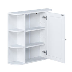 Bellemave® Bathroom Medicine Cabinet, Bathroom Mirror Cabinet Wall Mounted with 6 Adjustable Wood Shelves & Doors, Wall Cabinet with Mirror - Bellemave