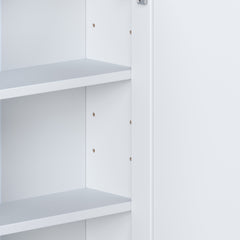 Bellemave® Bathroom Medicine Cabinet, Bathroom Mirror Cabinet Wall Mounted with 6 Adjustable Wood Shelves & Doors, Wall Cabinet with Mirror - Bellemave