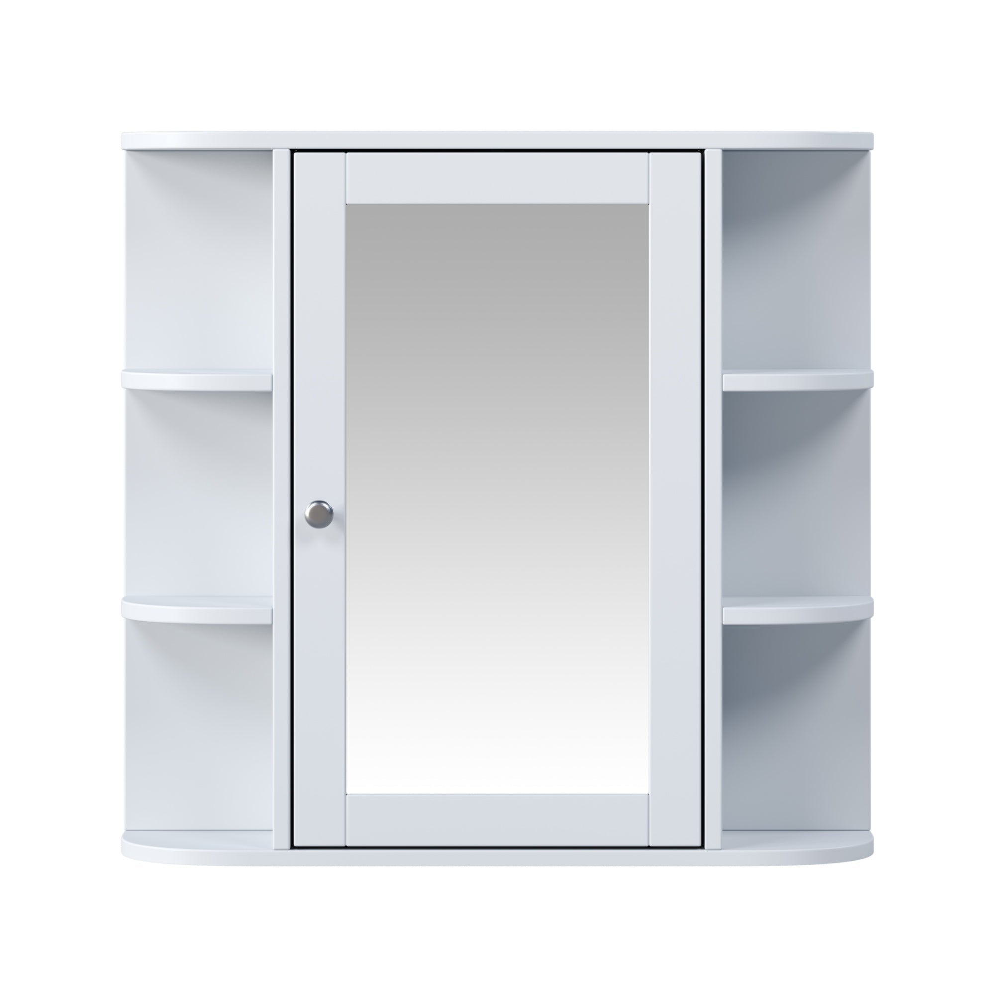 Bellemave® Bathroom Medicine Cabinet, Bathroom Mirror Cabinet Wall Mounted with 6 Adjustable Wood Shelves & Doors, Wall Cabinet with Mirror - Bellemave