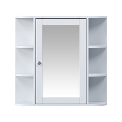 Bellemave® Bathroom Medicine Cabinet, Bathroom Mirror Cabinet Wall Mounted with 6 Adjustable Wood Shelves & Doors, Wall Cabinet with Mirror - Bellemave
