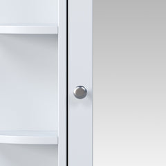 Bellemave® Bathroom Medicine Cabinet, Bathroom Mirror Cabinet Wall Mounted with 6 Adjustable Wood Shelves & Doors, Wall Cabinet with Mirror - Bellemave