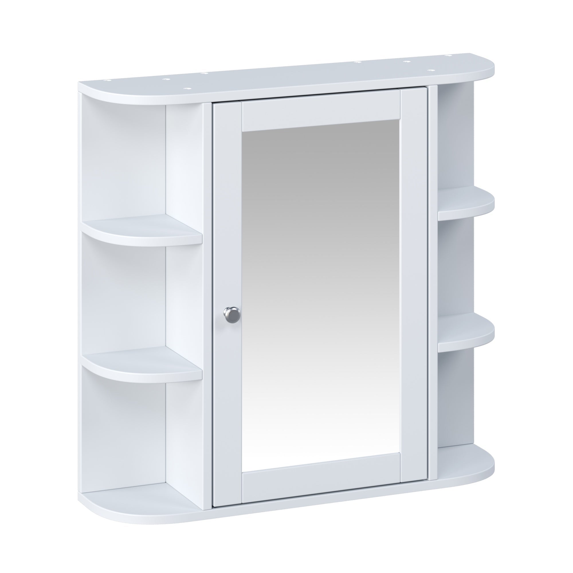 Bellemave® Bathroom Medicine Cabinet, Bathroom Mirror Cabinet Wall Mounted with 6 Adjustable Wood Shelves & Doors, Wall Cabinet with Mirror - Bellemave