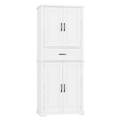 Bellemave® Bathroom Storage Cabinet with 4 Doors, 3 - Tier Racks on Down Doors & Storage Drawer for Bathroom, Living Room & Apartment - Bellemave