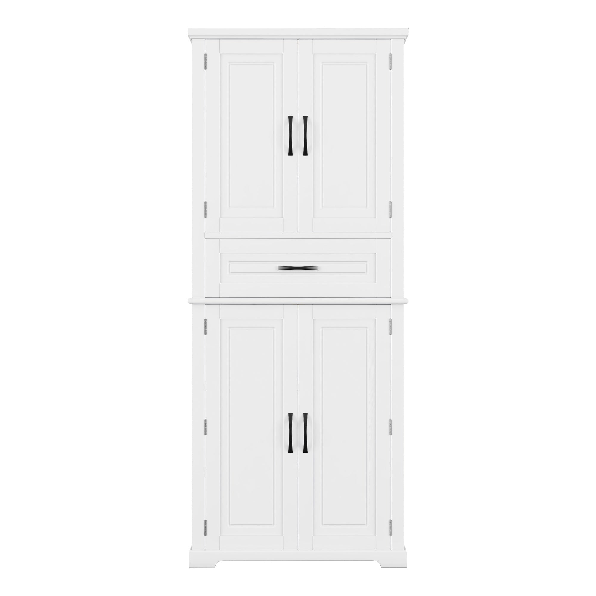 Bellemave® Bathroom Storage Cabinet with 4 Doors, 3 - Tier Racks on Down Doors & Storage Drawer for Bathroom, Living Room & Apartment - Bellemave