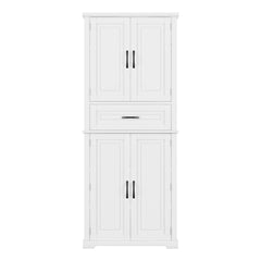 Bellemave® Bathroom Storage Cabinet with 4 Doors, 3 - Tier Racks on Down Doors & Storage Drawer for Bathroom, Living Room & Apartment - Bellemave