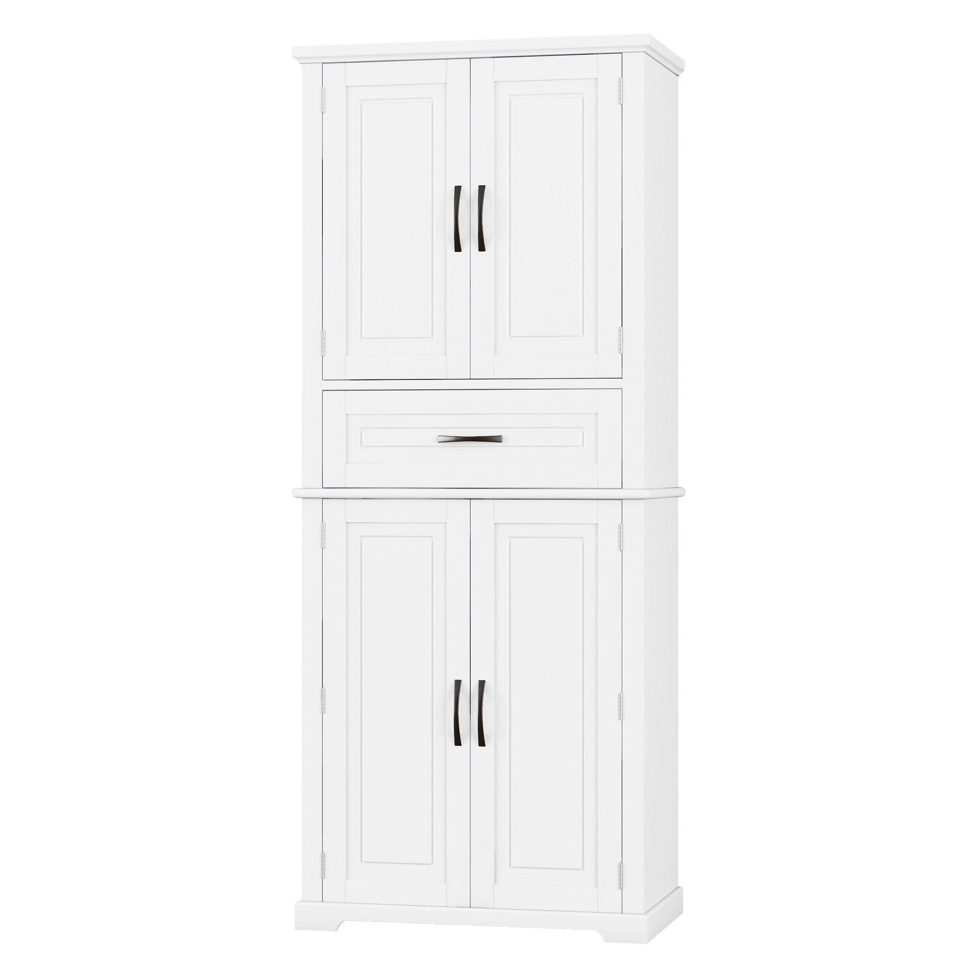 Bellemave® Bathroom Storage Cabinet with 4 Doors, 3 - Tier Racks on Down Doors & Storage Drawer for Bathroom, Living Room & Apartment - Bellemave