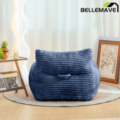 Bellemave® Bean Bag Chair for Adults with Armrests - Oversized Comfy Beige Beanbag Lounge Lazy Floor Sofa Accent Chair for Living Room, Bedroom & Dorm - Bellemave