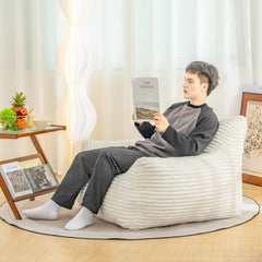Bellemave® Bean Bag Chair for Adults with Armrests - Oversized Comfy Beige Beanbag Lounge Lazy Floor Sofa Accent Chair for Living Room, Bedroom & Dorm - Bellemave