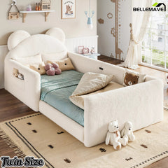 Twin size bear shaped kids bed with low profile design