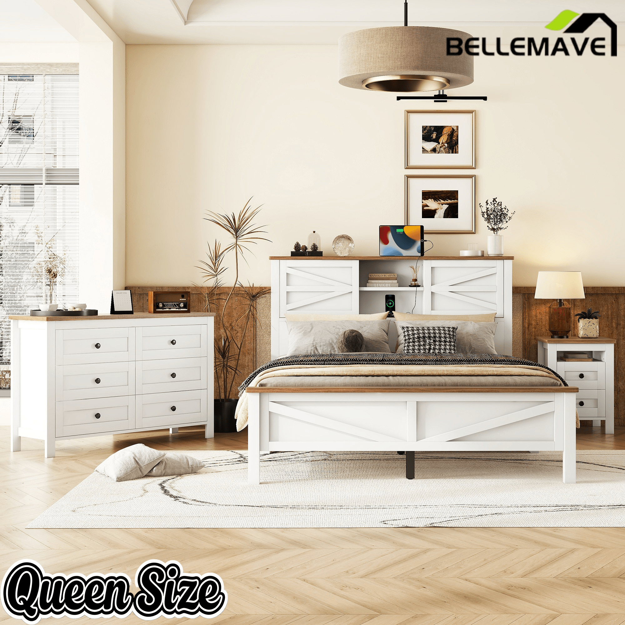 Bellemave® Bedroom Furniture Set, 3 Piece Set - Bellemave