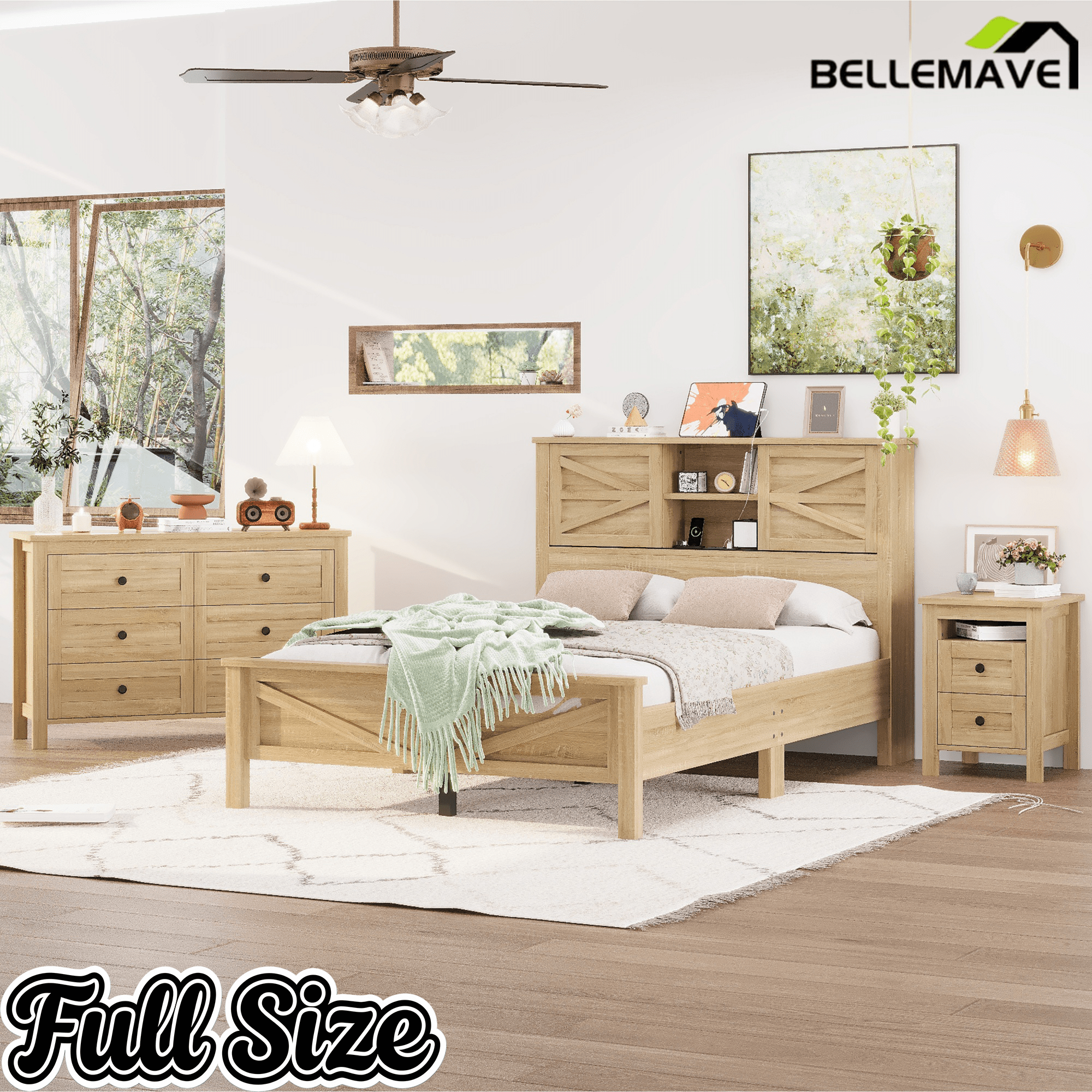 Bellemave® Bedroom Furniture Set, 3 Piece Set - Bellemave