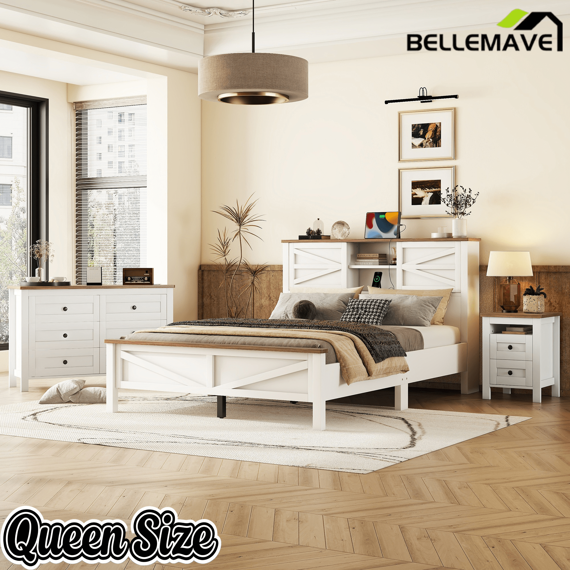 Bellemave® Bedroom Furniture Set, 3 Piece Set - Bellemave