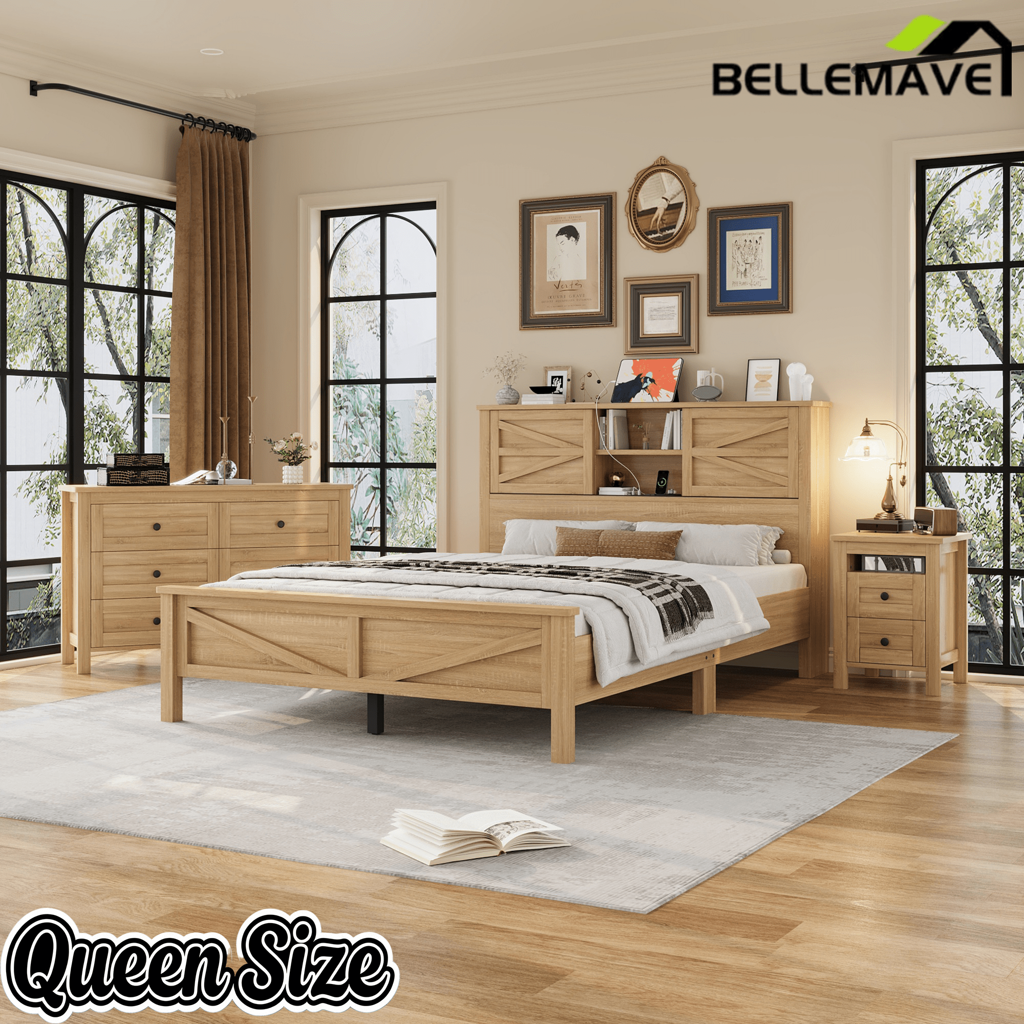 Bellemave® Bedroom Furniture Set, 3 Piece Set - Bellemave
