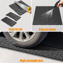 Bellemave® Bellemave® 12" Patio Interlocking Deck Tiles, Stone Texture Outdoor Floor Tiles, Dark Gray 44 Pcs - Bellemave