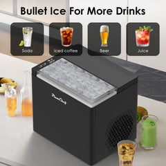 Bellemave® Bellemave® Bullet Ice Maker Machine Countertop, 26 Lbs/Day, 9 Ice Cubes in 6 Mins, Self - Cleaning - Bellemave
