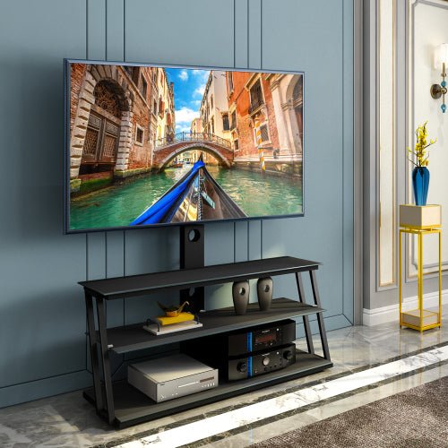Bellemave® Black Multi - Function Angle And Height Adjustable Tempered Glass TV Stand - Bellemave