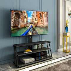 Bellemave® Black Multi - Function Angle And Height Adjustable Tempered Glass TV Stand - Bellemave