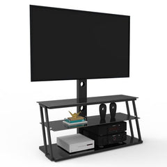 Bellemave® Black Multi - Function Angle And Height Adjustable Tempered Glass TV Stand - Bellemave