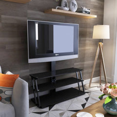 Bellemave® Black Multi - Function Angle And Height Adjustable Tempered Glass TV Stand - Bellemave