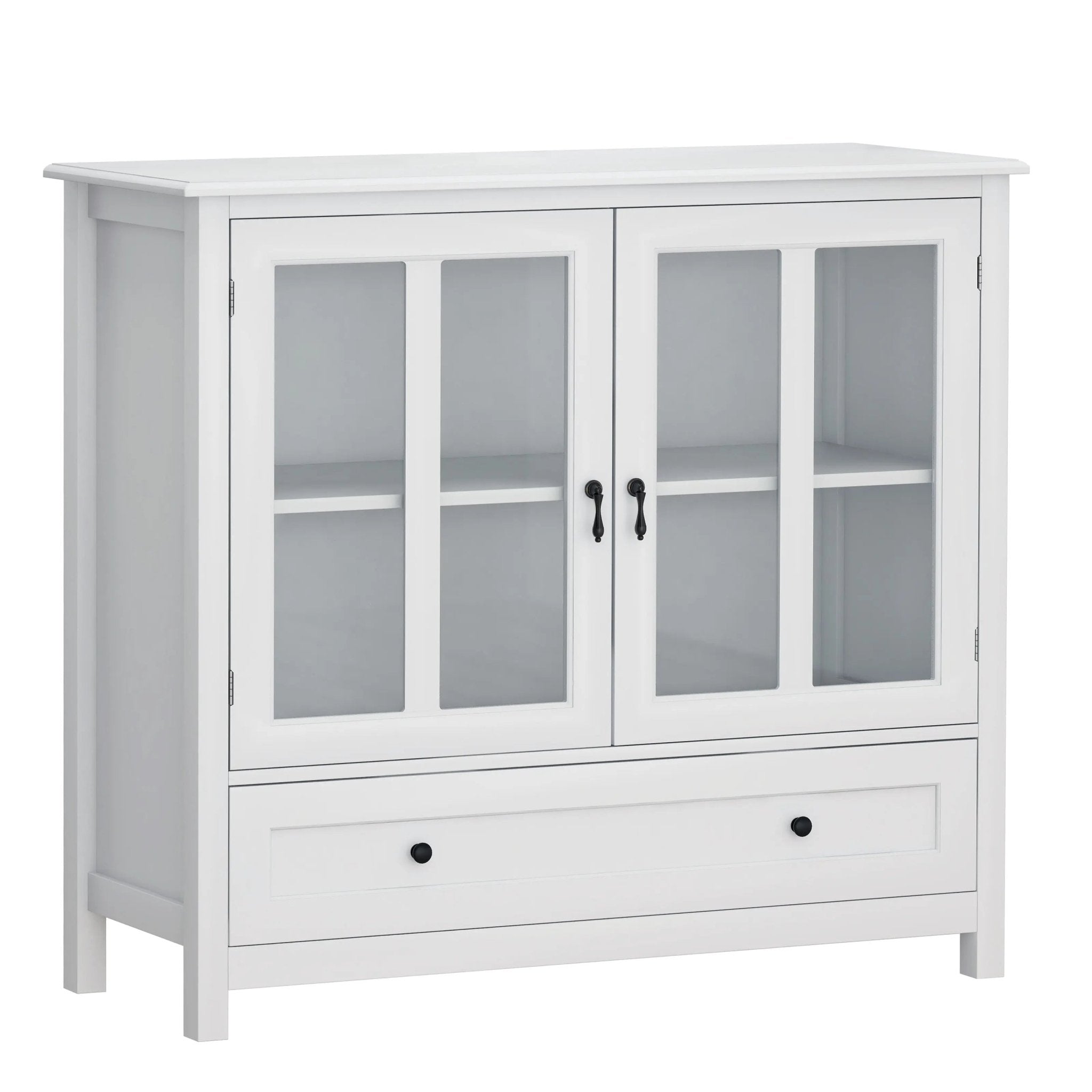 Bellemave® Buffet Storage Cabinet with Double Glass Doors and Unique Bell Handle - Bellemave