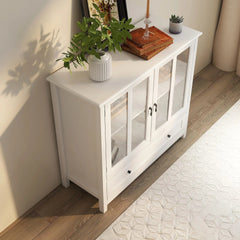 Bellemave® Buffet Storage Cabinet with Double Glass Doors and Unique Bell Handle - Bellemave