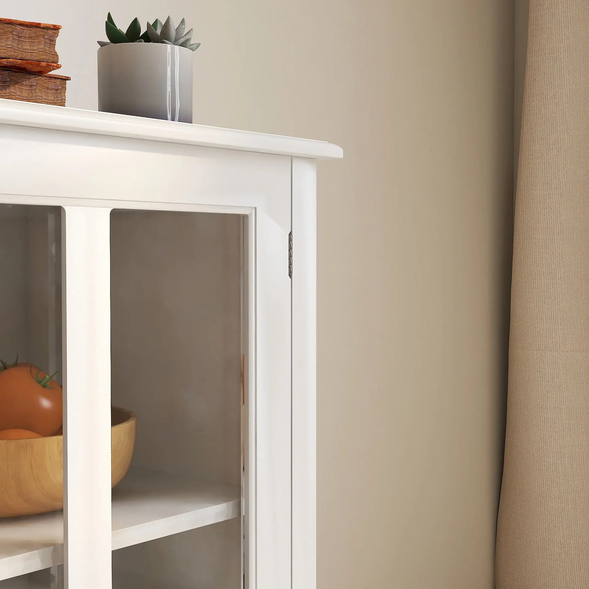 Bellemave® Buffet Storage Cabinet with Double Glass Doors and Unique Bell Handle - Bellemave