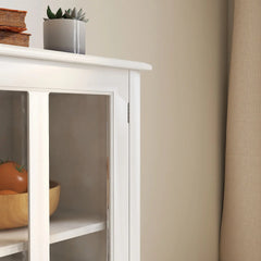 Bellemave® Buffet Storage Cabinet with Double Glass Doors and Unique Bell Handle - Bellemave