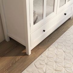 Bellemave® Buffet Storage Cabinet with Double Glass Doors and Unique Bell Handle - Bellemave