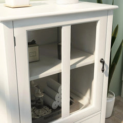 Bellemave® Buffet Storage Cabinet with Single Glass Doors and Unique Bell Handle - Bellemave