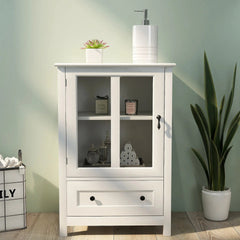 Bellemave® Buffet Storage Cabinet with Single Glass Doors and Unique Bell Handle - Bellemave