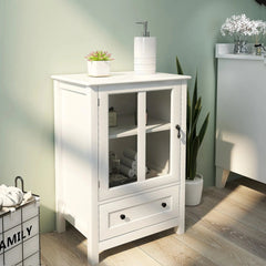 Bellemave® Buffet Storage Cabinet with Single Glass Doors and Unique Bell Handle - Bellemave