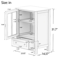 Bellemave® Buffet Storage Cabinet with Single Glass Doors and Unique Bell Handle - Bellemave