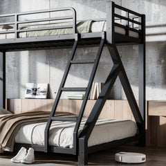 Bellemave® Bunk Bed Frame with Noise Reduced Design, Low Profile Bunk Bed with Soft Ladder Rung Cover & Fence, Heavy Buty Bunk Beds for Adults, Teens - Bellemave