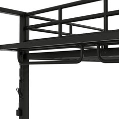 Bellemave® Bunk Bed Full Over Full,Metal Bunk Bed with Shelf, Guardrails, Storage Shelves & Clothes Hooks - Bellemave