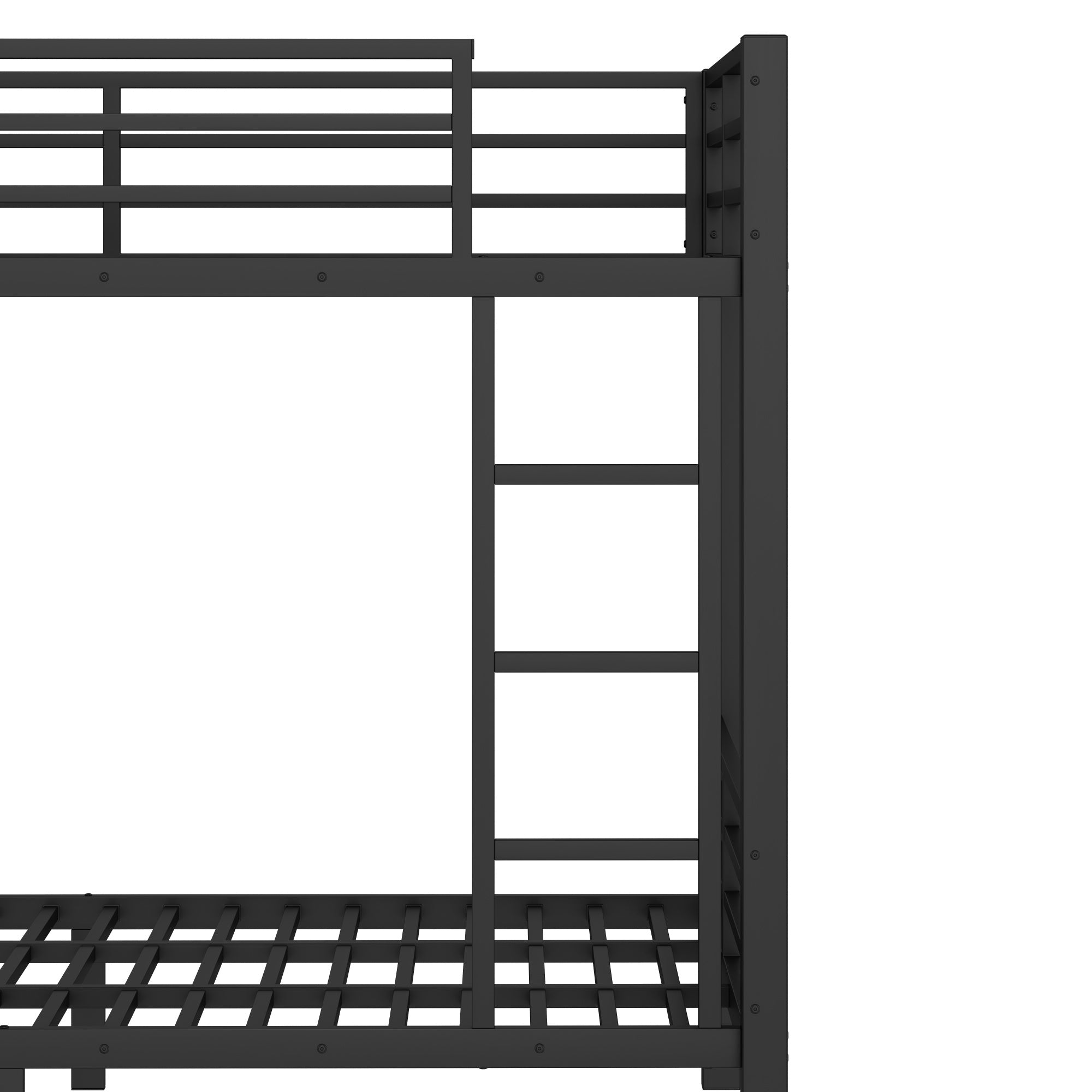 Bellemave® Bunk Bed Queen Over Queen,Metal Bunk Bed with Shelf and Guardrails,Queen Bunk beds with Storage Drawers and Clothes Hooks for Kids, Teens & Adults（Black） - Bellemave