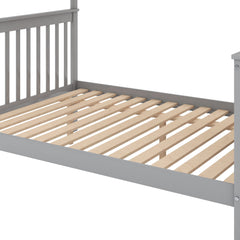Bellemave® Bunk Bed Twin over Full with Trundle and Staircase,Gray - Bellemave