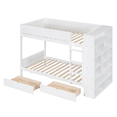 Bellemave® Bunk Bed with 2 Drawers and Multi - layer Cabinet - Bellemave