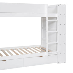 Bellemave® Bunk Bed with 2 Drawers and Multi - layer Cabinet - Bellemave