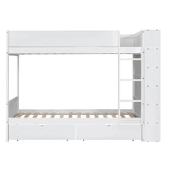 Bellemave® Bunk Bed with 2 Drawers and Multi - layer Cabinet - Bellemave