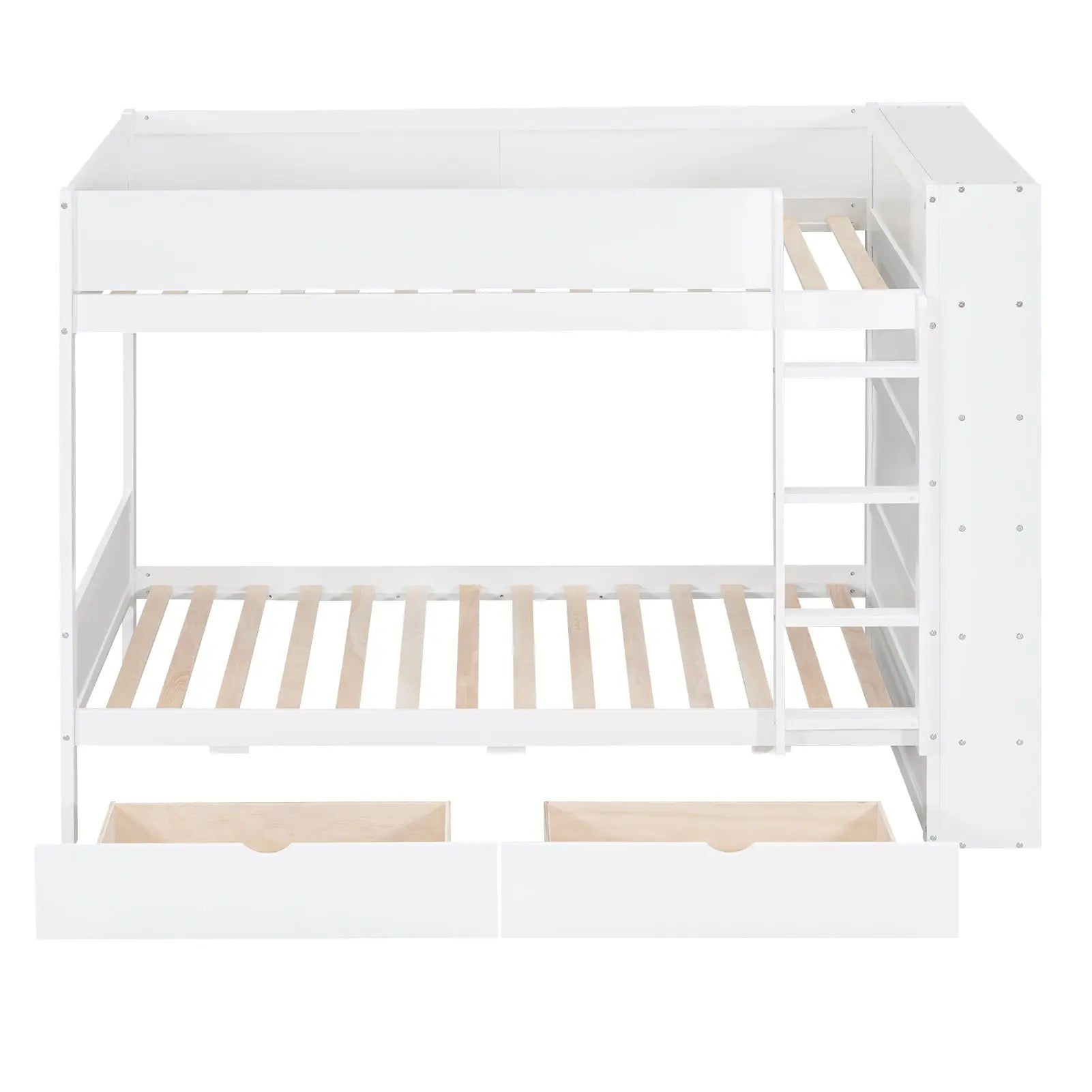 Bellemave® Bunk Bed with 2 Drawers and Multi - layer Cabinet - Bellemave