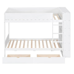 Bellemave® Bunk Bed with 2 Drawers and Multi - layer Cabinet - Bellemave