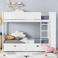 Bellemave® Bunk Bed with 2 Drawers and Multi - layer Cabinet - Bellemave