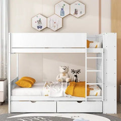 Bellemave® Bunk Bed with 2 Drawers and Multi - layer Cabinet - Bellemave